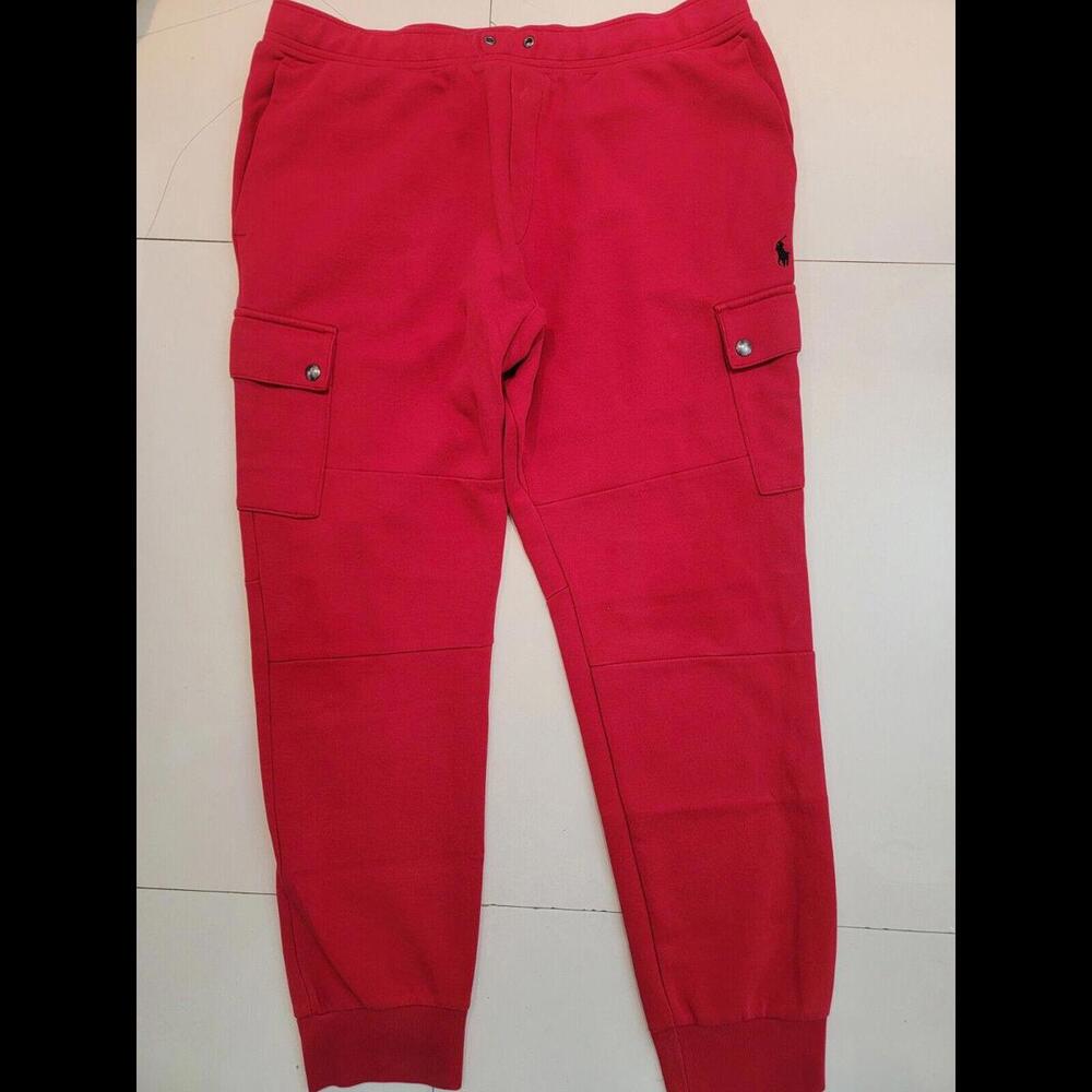 Polo Ralph Double Knit Fleece Cargo Jogger Sweat Pants
